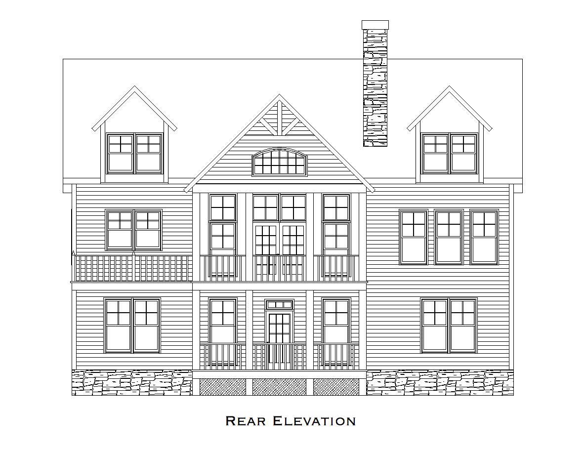 Home Plan Rear Elevation of this 3-Bedroom,2079 Sq Ft Plan -163-1015