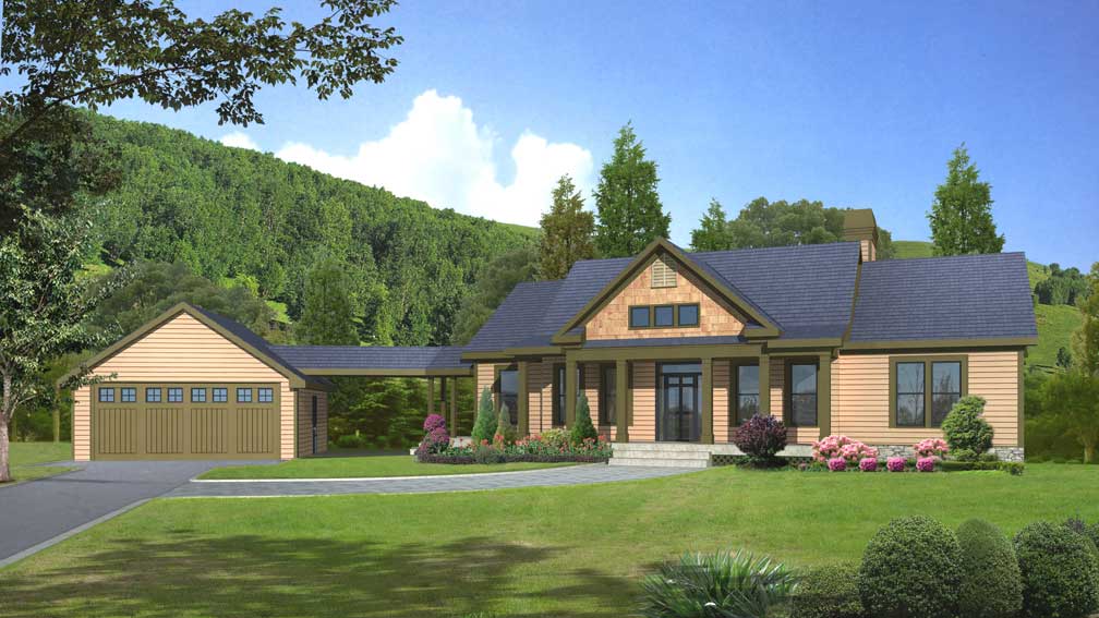 Front View of this 4-Bedroom, 2909 Sq Ft Plan - 163-1016