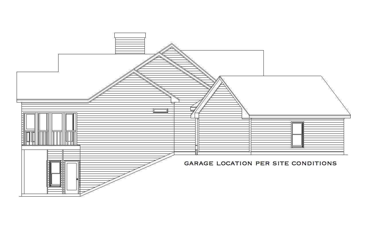 Home Plan Left Elevation of this 4-Bedroom,2909 Sq Ft Plan -163-1016