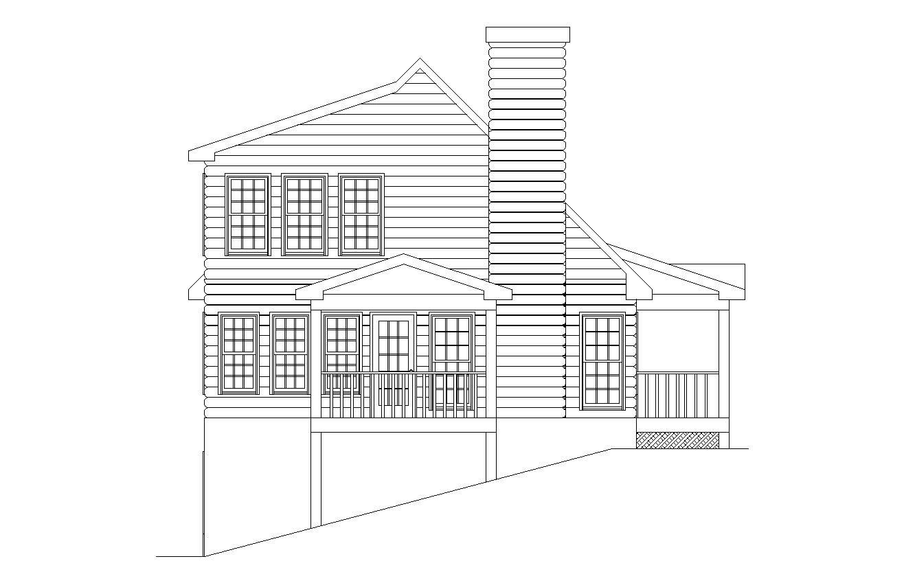 Home Plan Left Elevation of this 2-Bedroom,1314 Sq Ft Plan -163-1017