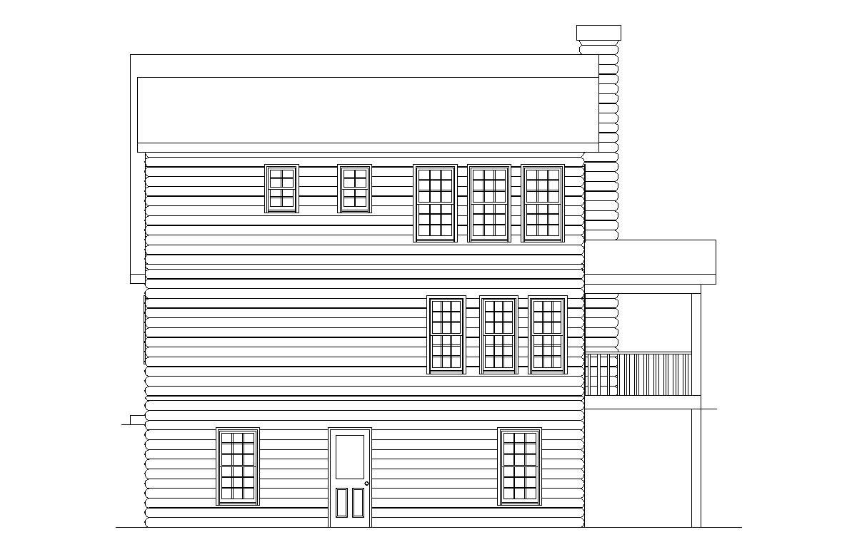 Home Plan Rear Elevation of this 2-Bedroom,1314 Sq Ft Plan -163-1017