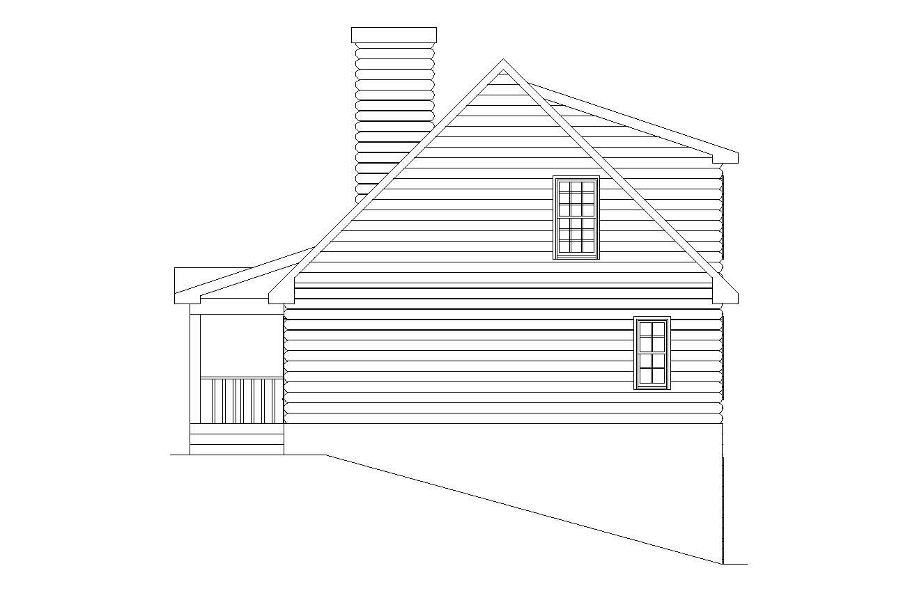 Home Plan Right Elevation of this 2-Bedroom,1314 Sq Ft Plan -163-1017