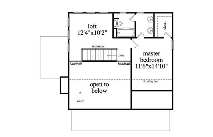 Floor Plan Second Story of Log Cabin Plan #163-1017