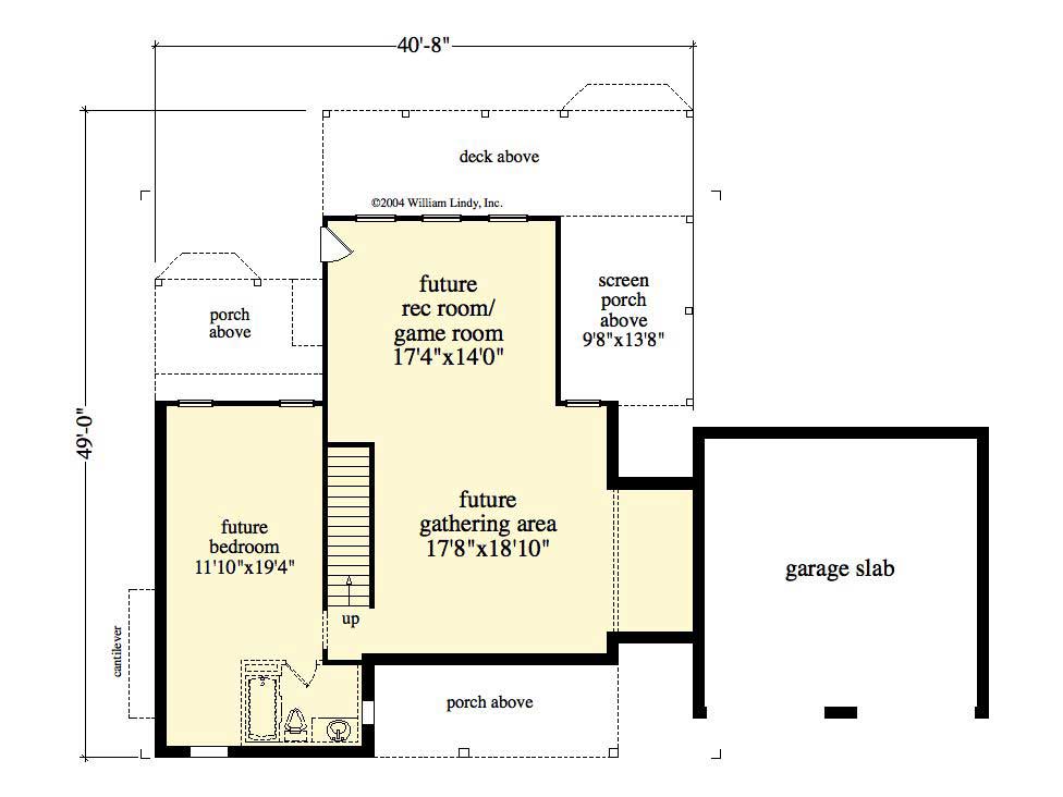 Floor Plan Basement of Country Plan #163-1018