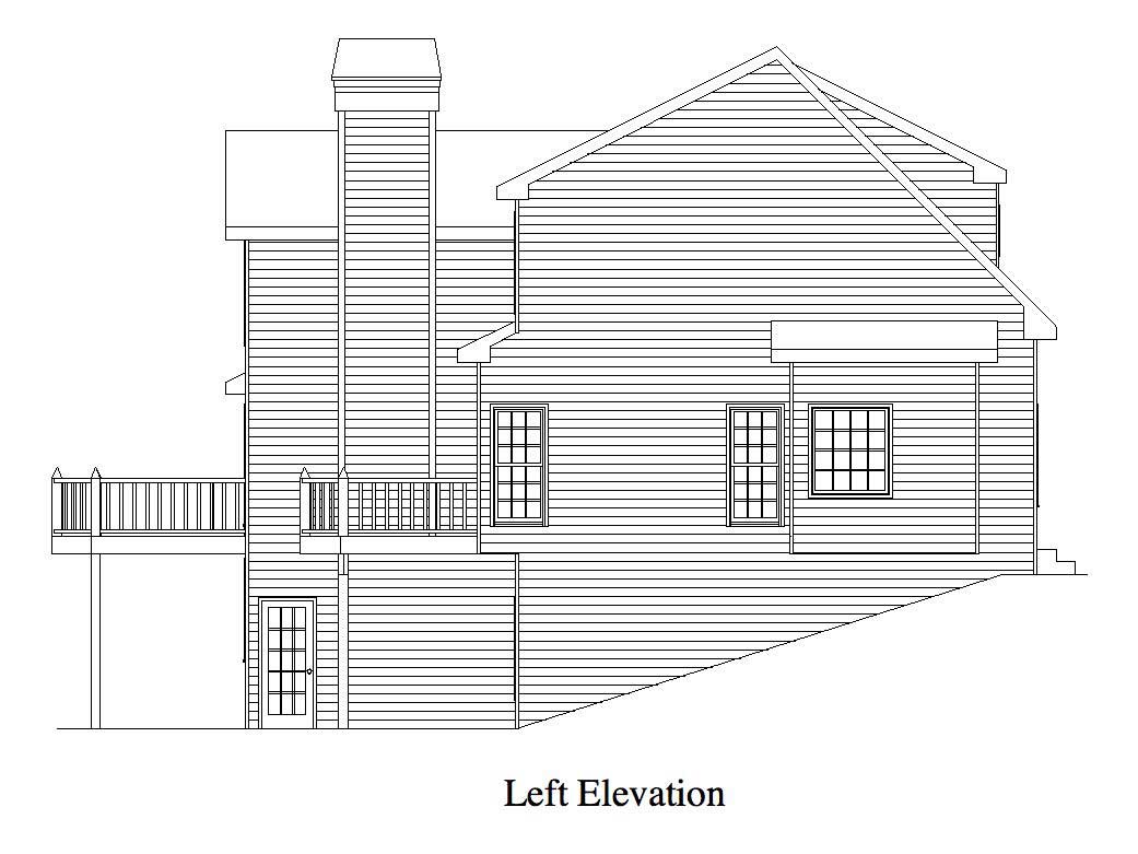 Home Plan Left Elevation of this 3-Bedroom,1954 Sq Ft Plan -163-1018