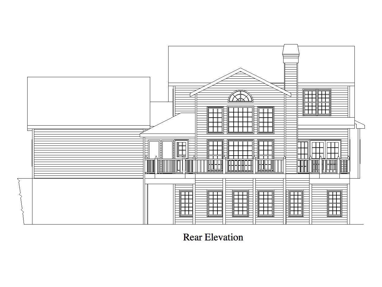 Home Plan Rear Elevation of this 3-Bedroom,1954 Sq Ft Plan -163-1018