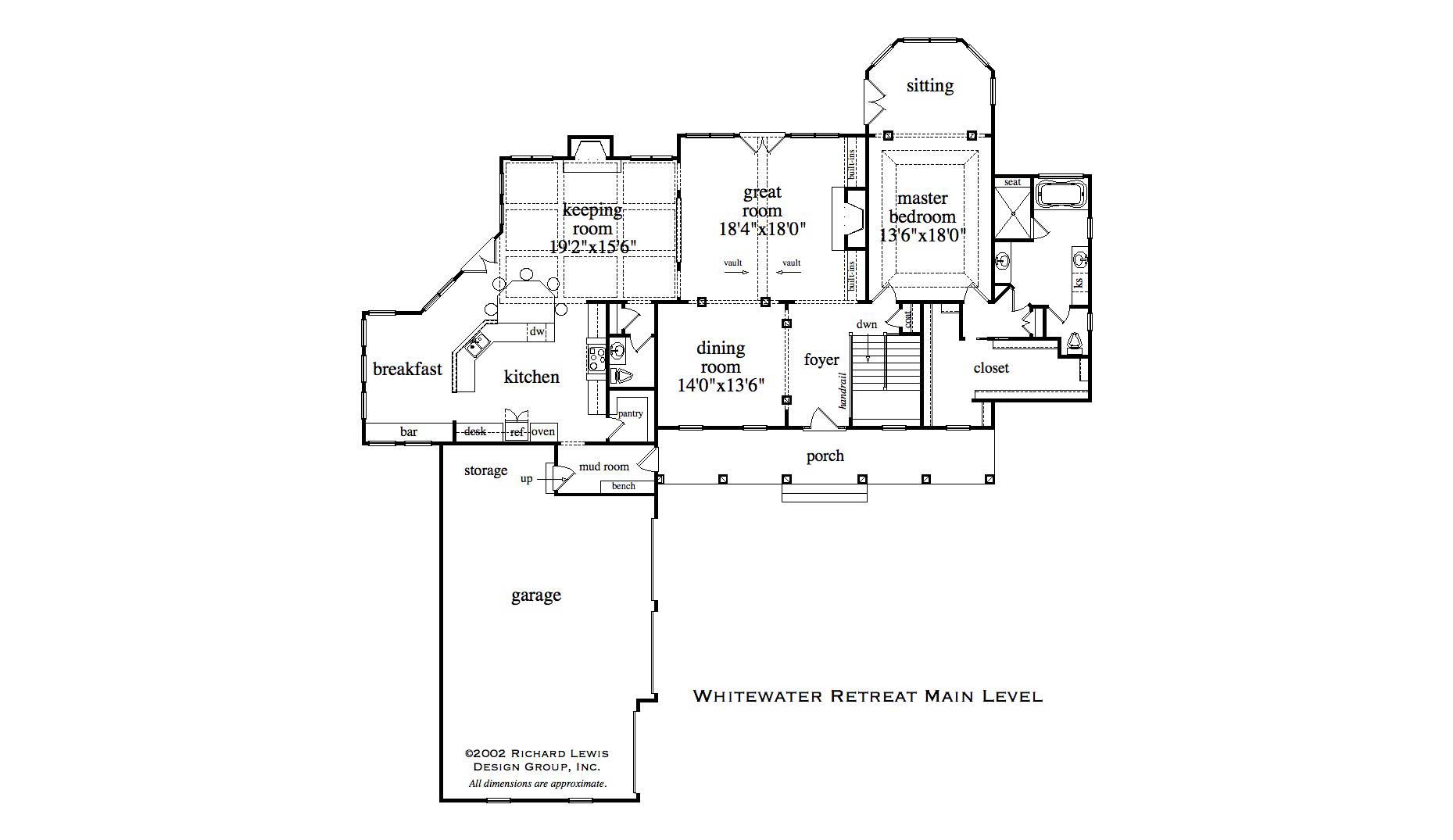 Floor Plan First Story of Craftsman Plan #163-1019