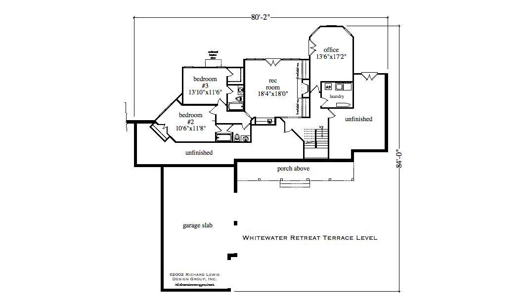 Floor Plan Basement of Craftsman Plan #163-1019