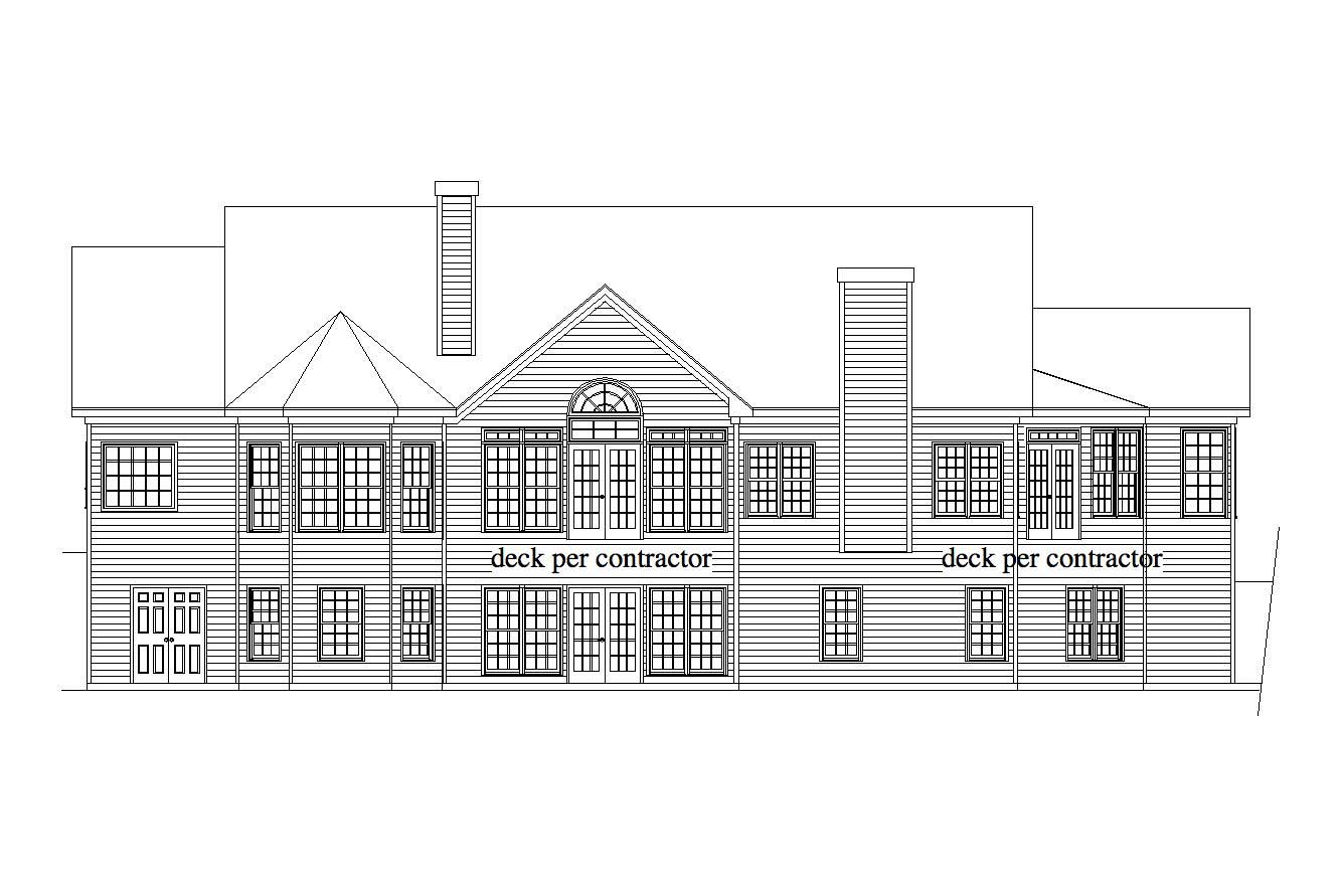Home Plan Rear Elevation of this 3-Bedroom,3851 Sq Ft Plan -163-1019