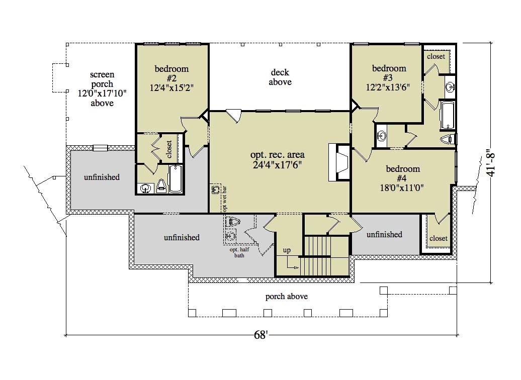 Basement of Country Plan #163-1020
