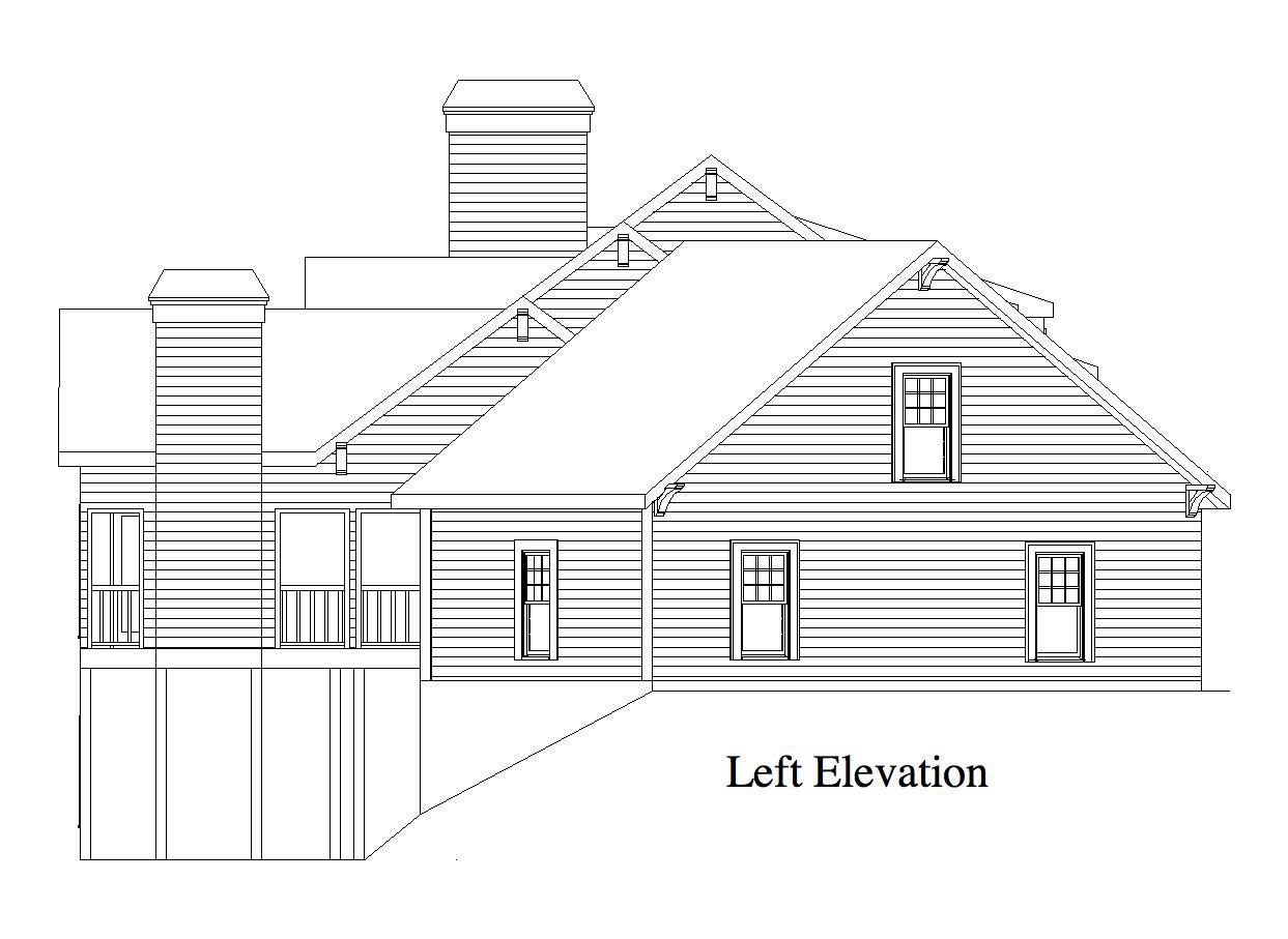 Home Plan Left Elevation of this 4-Bedroom,3886 Sq Ft Plan -163-1020