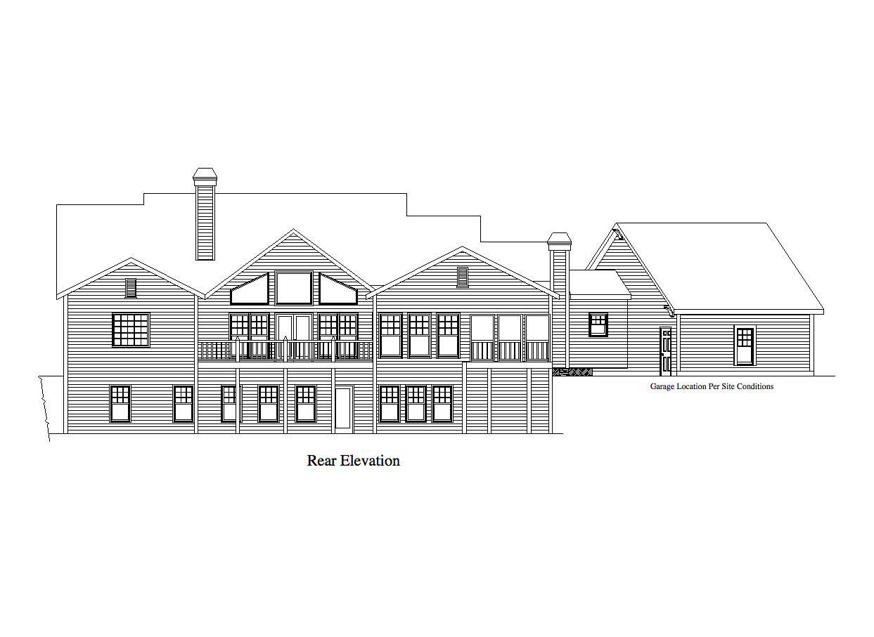Home Plan Rear Elevation of this 4-Bedroom,3886 Sq Ft Plan -163-1020