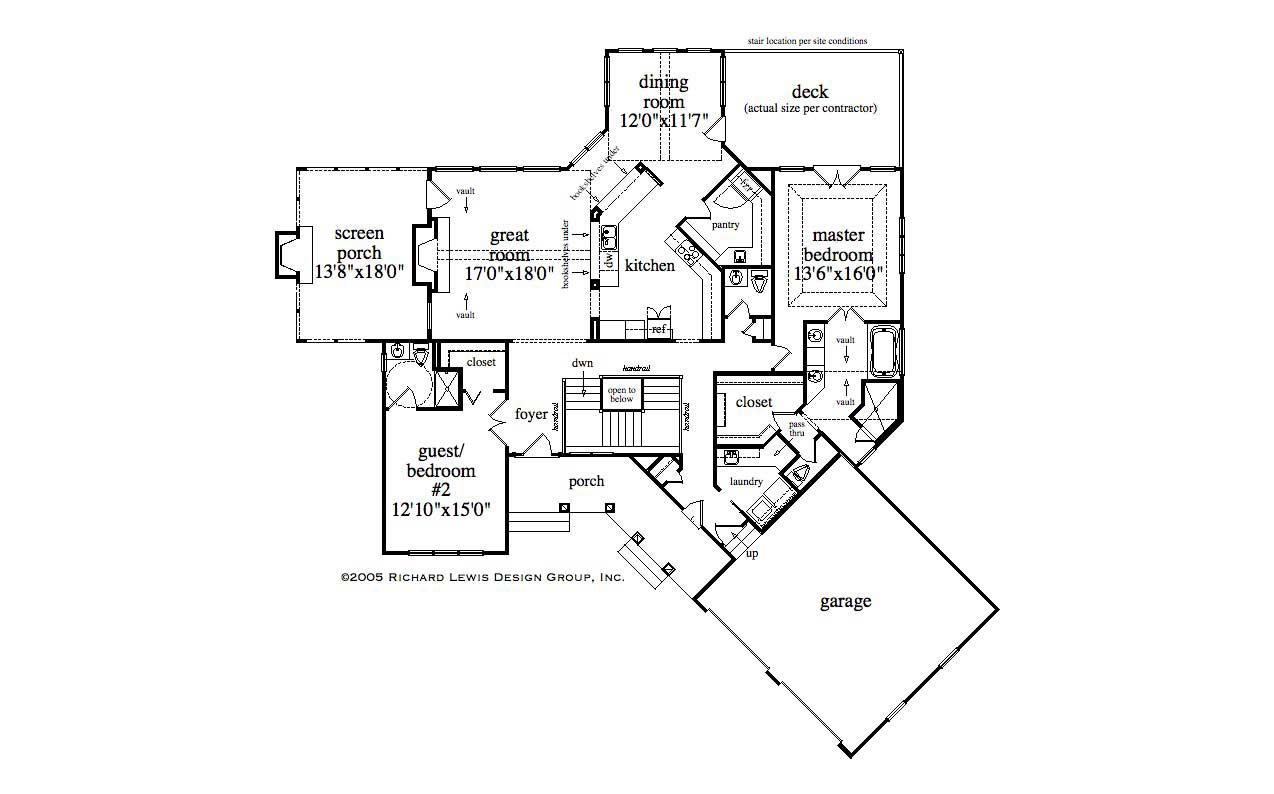 Floor Plan First Story of Country Plan #163-1021