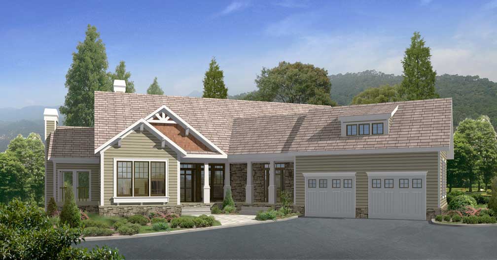 Front elevation of Country home (ThePlanCollection: House Plan #163-1022)