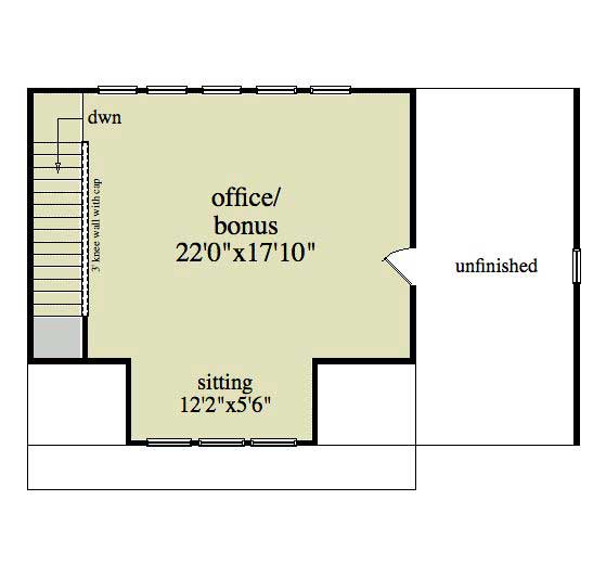 Floor Plan Second Story of Garage w/Apartments Plan #163-1023