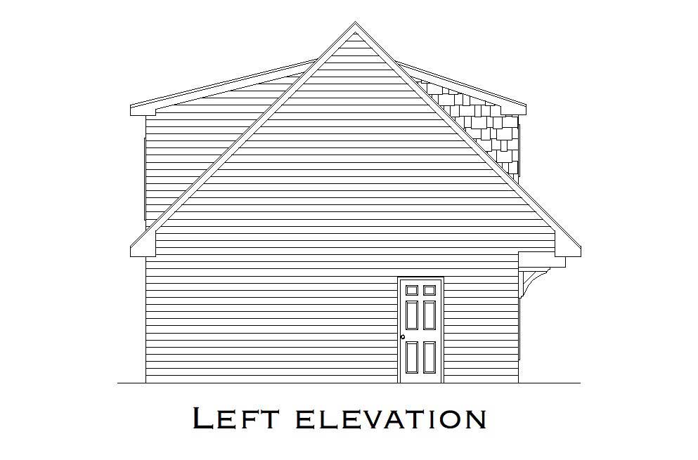 Home Plan Left Elevation of this 1-Bedroom,699 Sq Ft Plan -163-1023