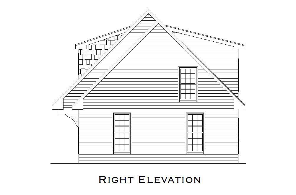 Home Plan Right Elevation of this 1-Bedroom,699 Sq Ft Plan -163-1023