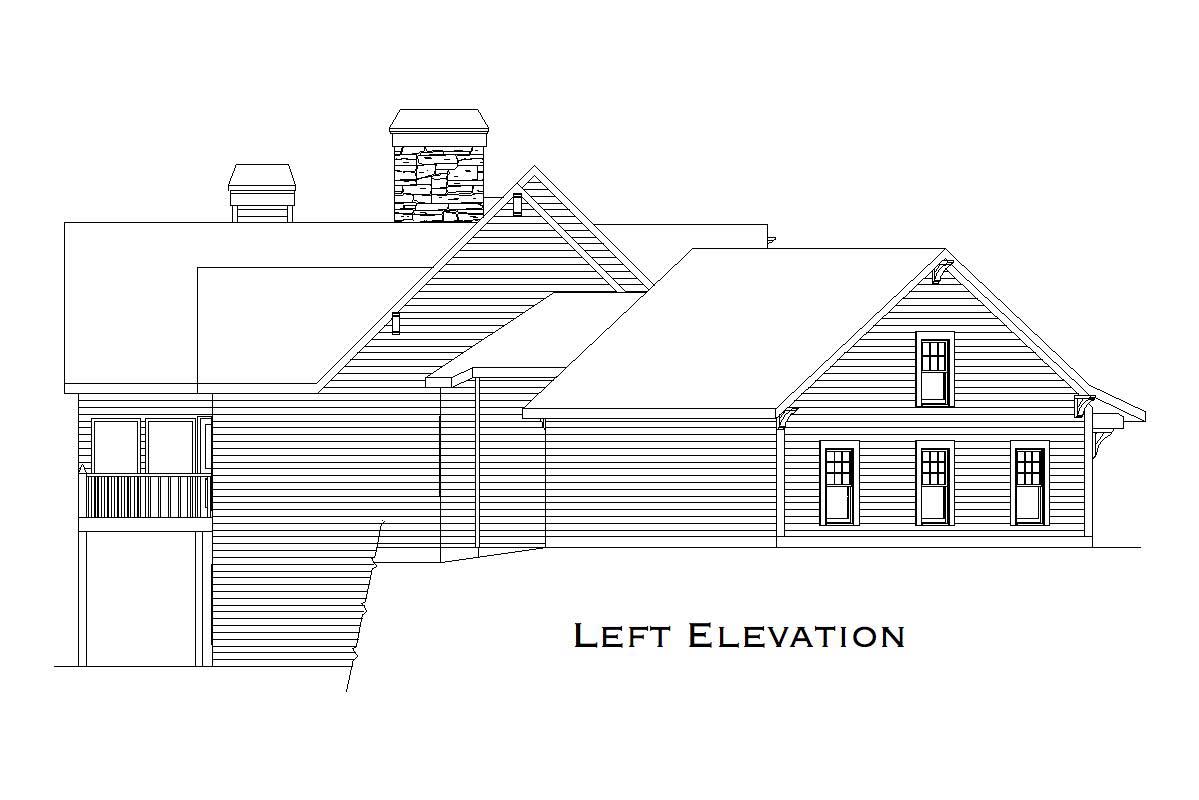 Home Plan Left Elevation of this 4-Bedroom,3728 Sq Ft Plan -163-1024