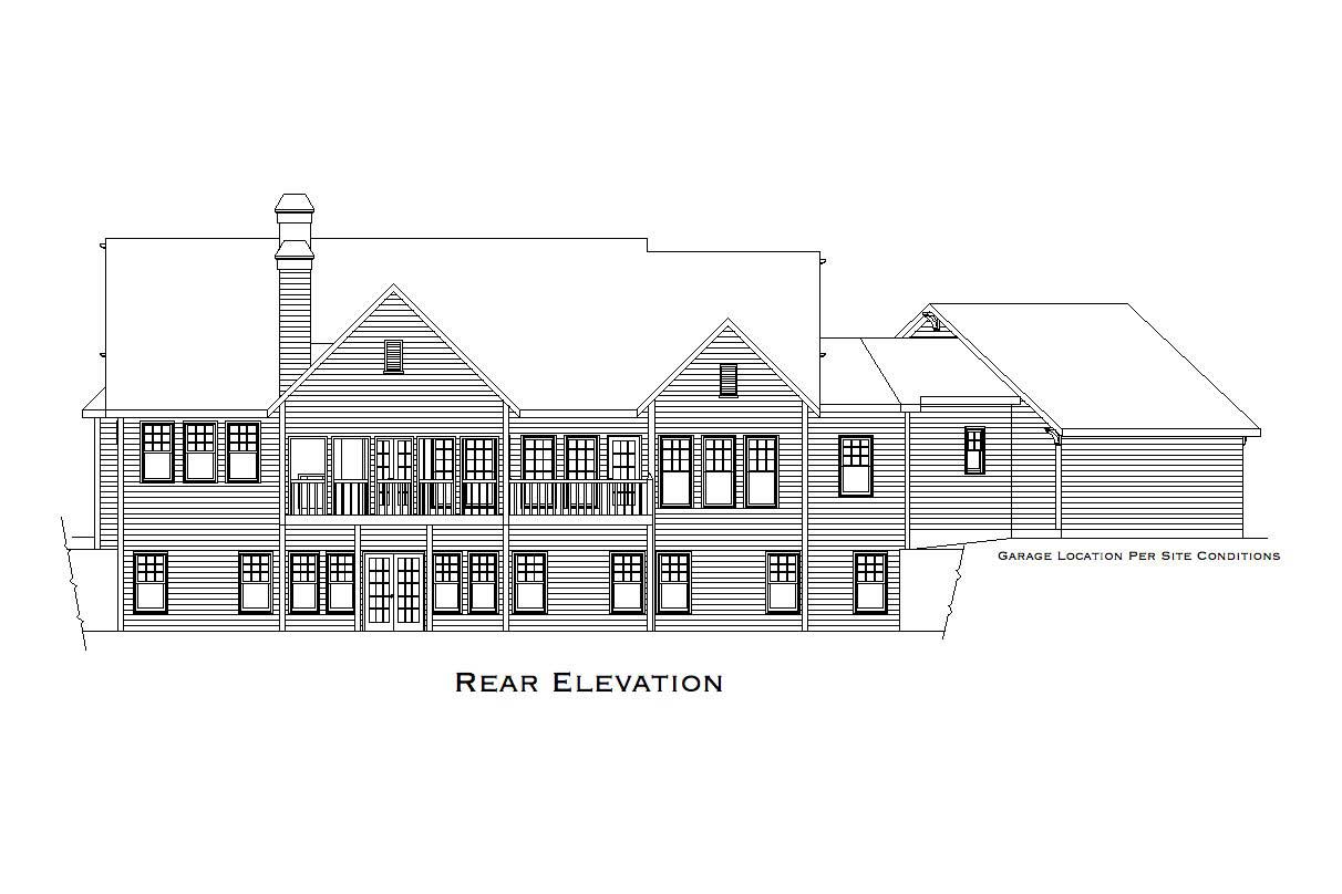 Home Plan Rear Elevation of this 4-Bedroom,3728 Sq Ft Plan -163-1024