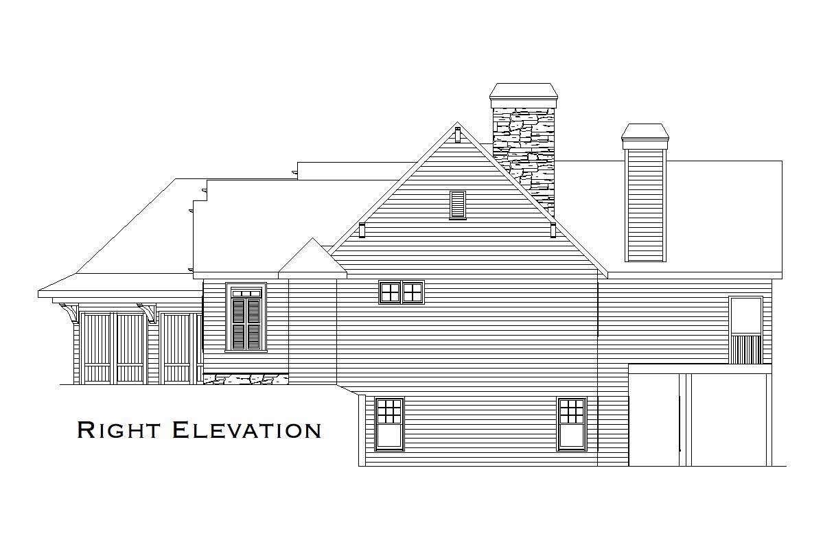 Home Plan Right Elevation of this 4-Bedroom,3728 Sq Ft Plan -163-1024