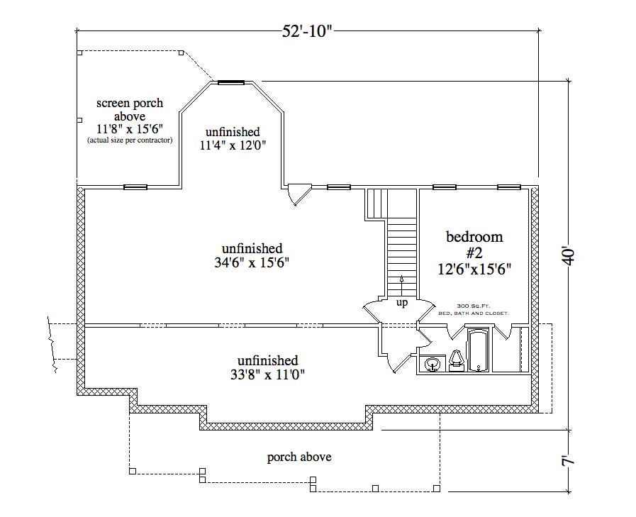 Floor Plan Basement of Craftsman Plan #163-1025