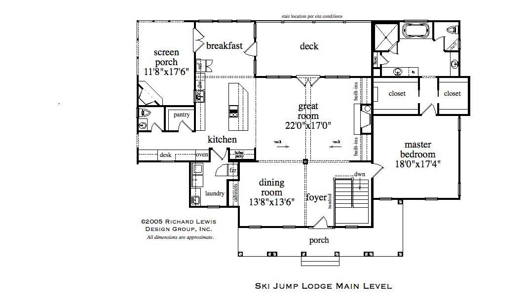 Floor Plan First Story of Country Plan #163-1026