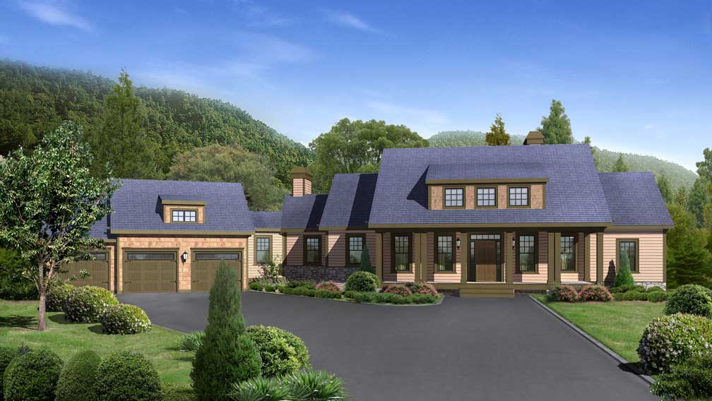 Front View of this 4-Bedroom, 4002 Sq Ft Plan - 163-1026