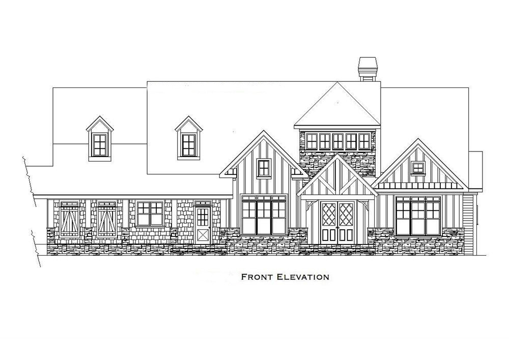 Home Plan Front Elevation of this 4-Bedroom,6765 Sq Ft Plan -163-1027