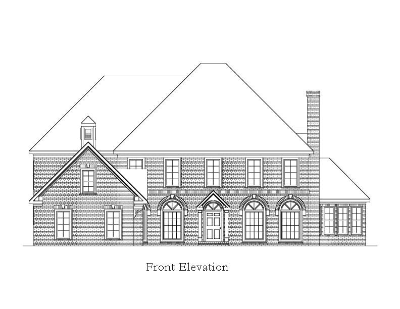 Home Plan Front Elevation of this 5-Bedroom,6261 Sq Ft Plan -163-1028