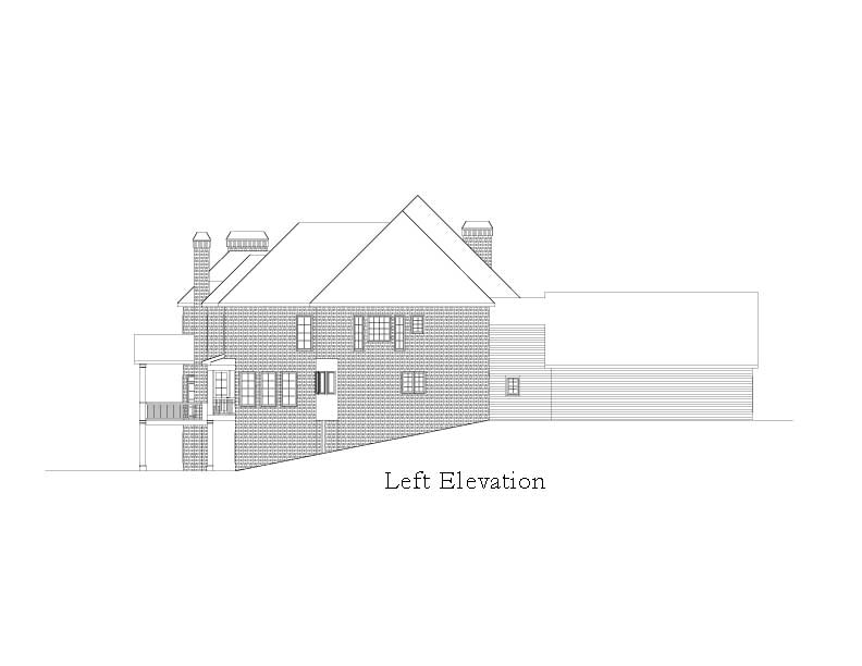 Home Plan Left Elevation of this 5-Bedroom,6261 Sq Ft Plan -163-1028
