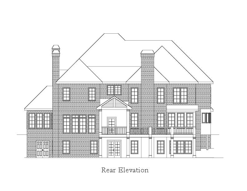 Home Plan Rear Elevation of this 5-Bedroom,6261 Sq Ft Plan -163-1028
