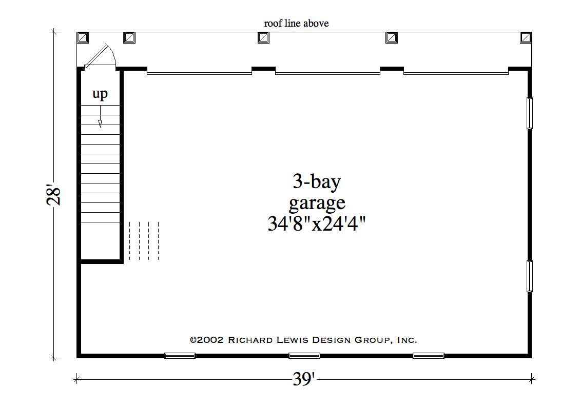 Floor Plan First Story of Garage w/Apartments Plan #163-1029