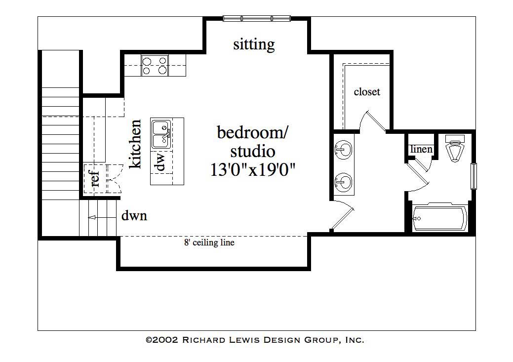 Floor Plan Second Story of Garage w/Apartments Plan #163-1029