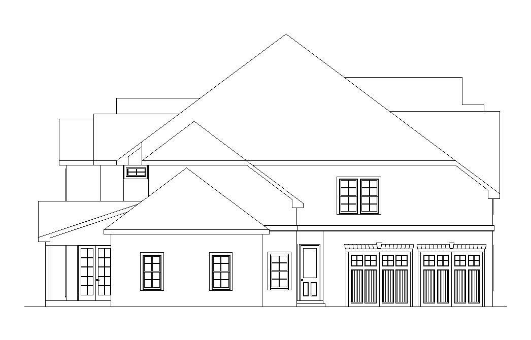 Home Plan Left Elevation of this 5-Bedroom,4636 Sq Ft Plan -163-1034