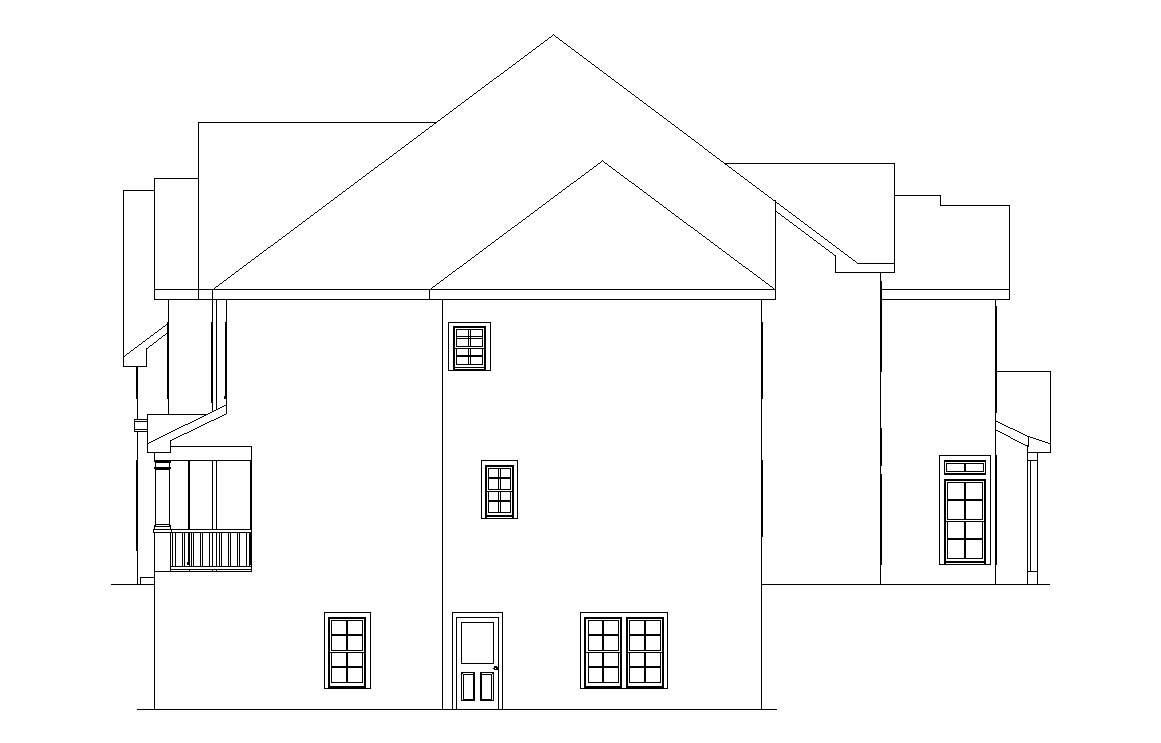 Home Plan Right Elevation of this 5-Bedroom,4636 Sq Ft Plan -163-1034