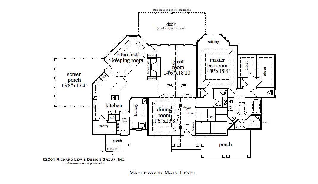 Floor Plan First Story of Country Plan #163-1035
