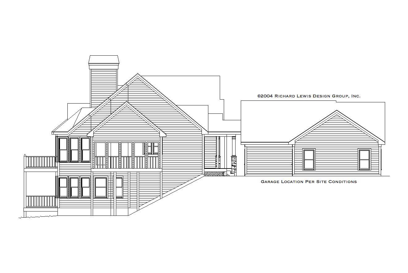 Home Plan Left Elevation of this 3-Bedroom,3605 Sq Ft Plan -163-1035