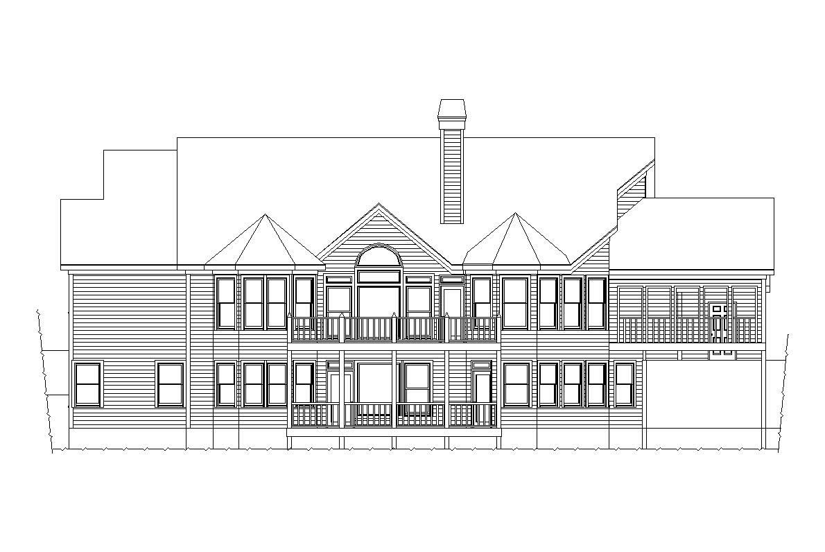 Home Plan Rear Elevation of this 3-Bedroom,3605 Sq Ft Plan -163-1035
