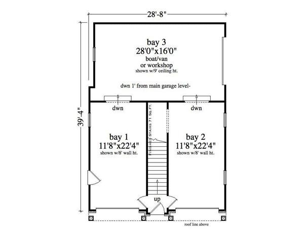 Floor Plan First Story of Garage w/Apartments Plan #163-1036