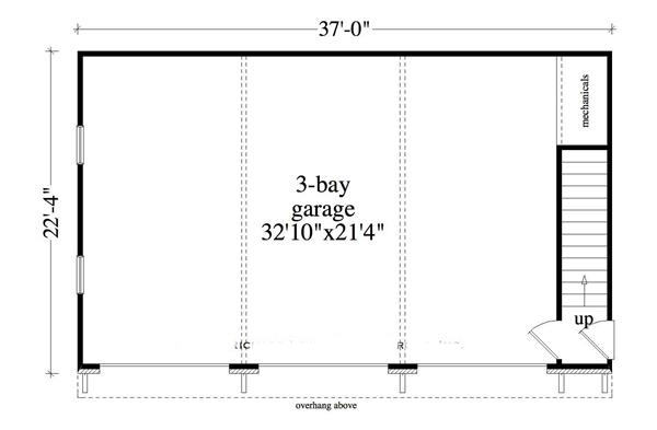 Floor Plan First Story of Garage w/Apartments Plan #163-1037
