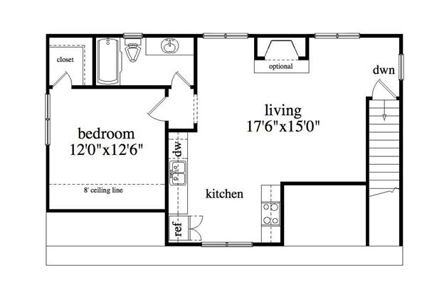 Floor Plan Second Story of Garage w/Apartments Plan #163-1037