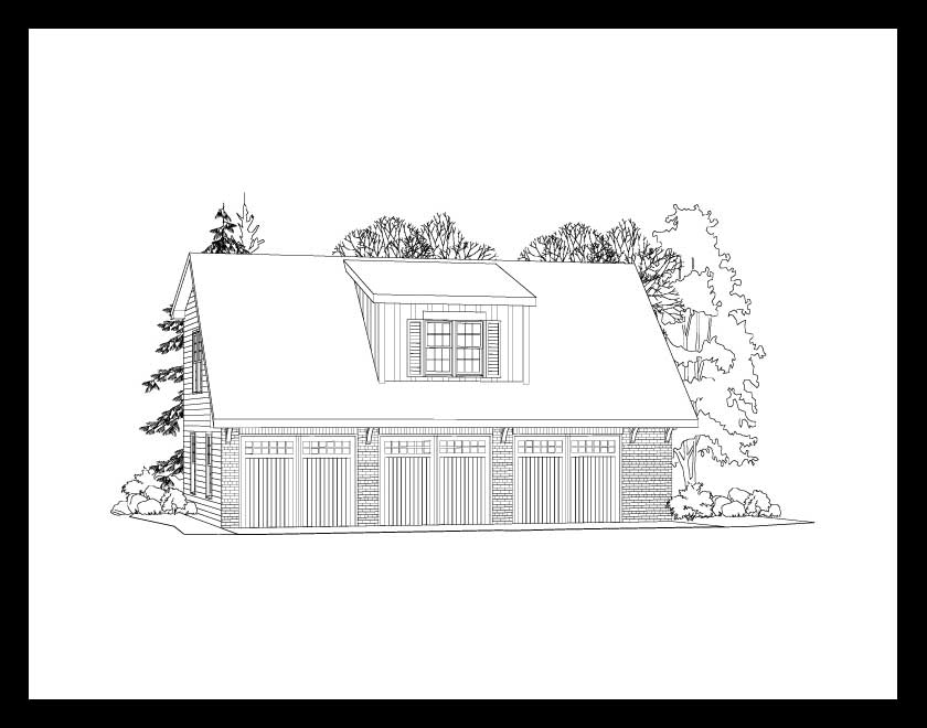 This is a 3D elevation of these Garage Plans.