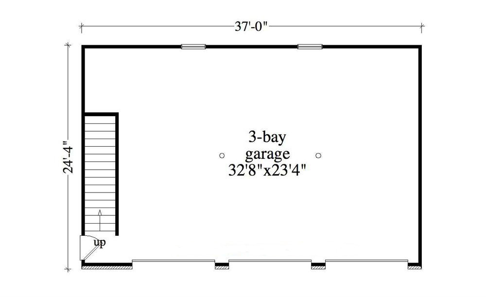 Floor Plan First Story of Garage w/Apartments Plan #163-1038