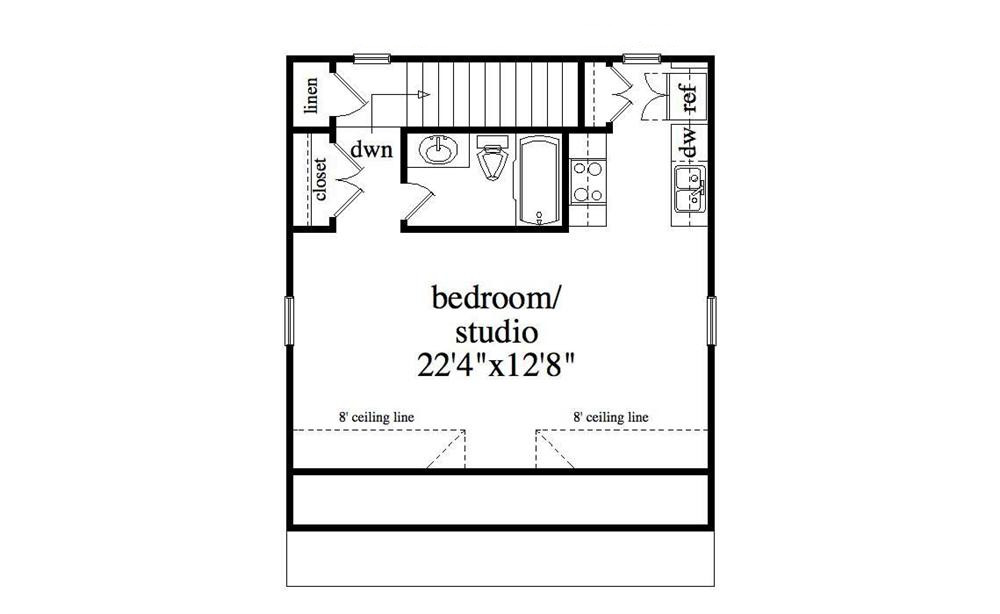 Floor Plan Second Story of Garage w/Apartments Plan #163-1039