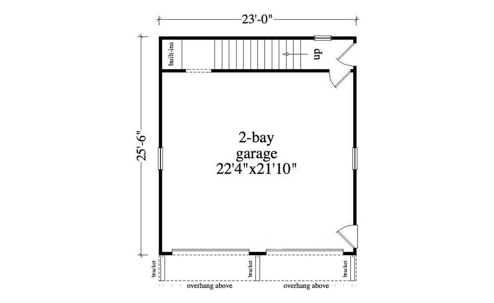 Floor Plan First Story of Garage w/Apartments Plan #163-1039