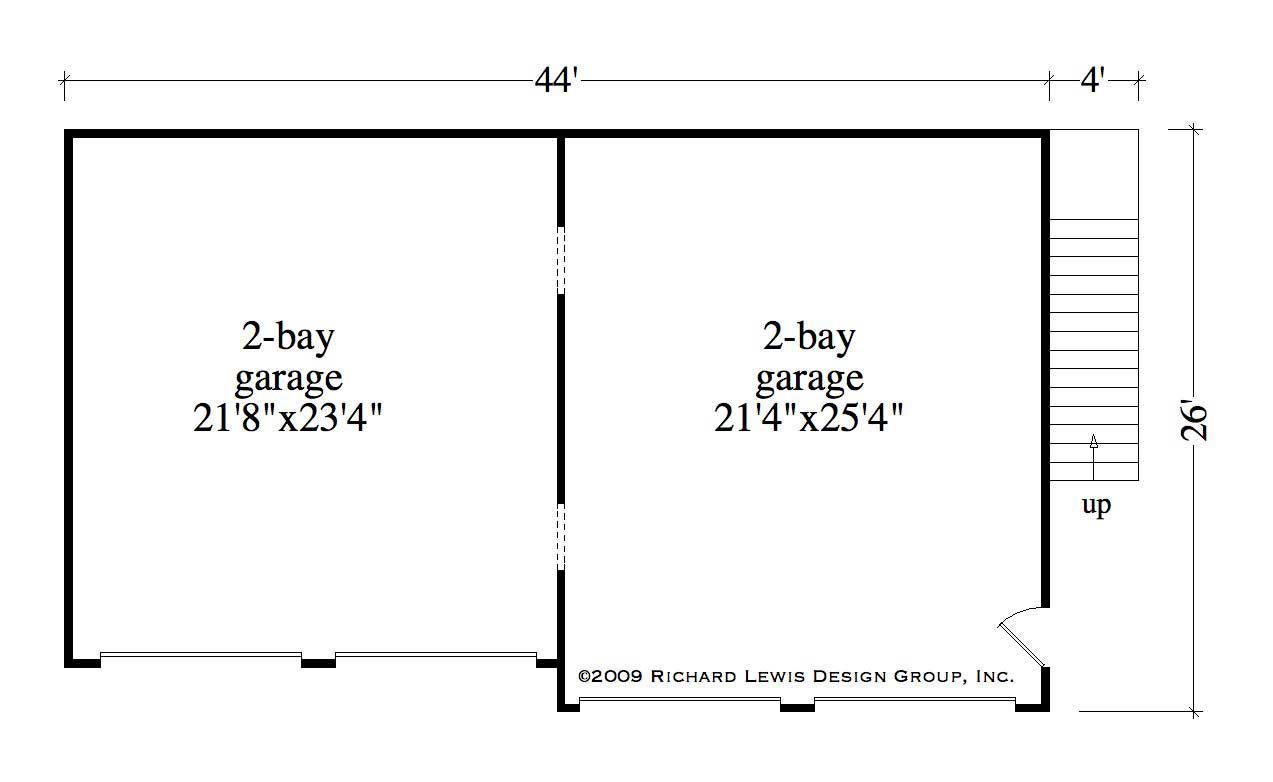 Floor Plan First Story of Garage Plan #163-1042