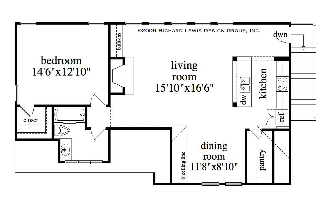 Floor Plan Second Story of Garage Plan #163-1042