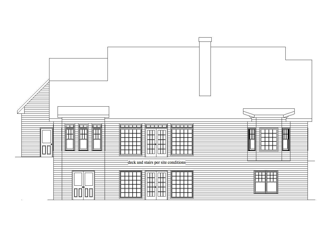 Home Plan Rear Elevation of this 3-Bedroom,2831 Sq Ft Plan -163-1043