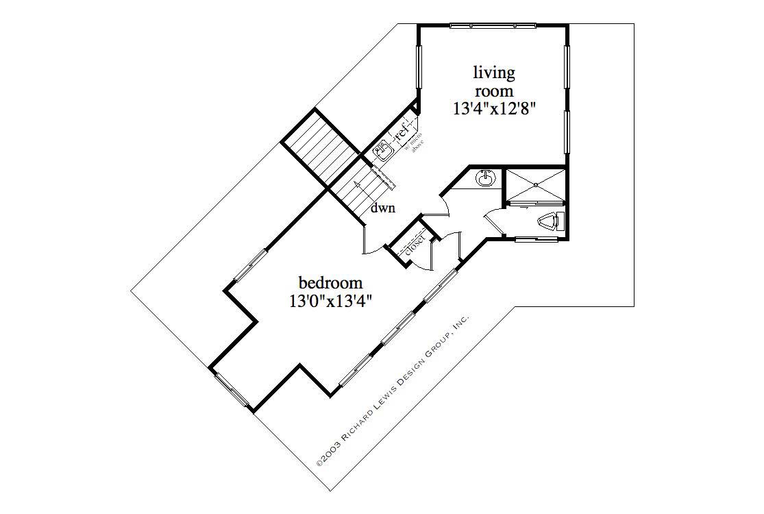 Floor Plan Second Story of Garage w/Apartments Plan #163-1044