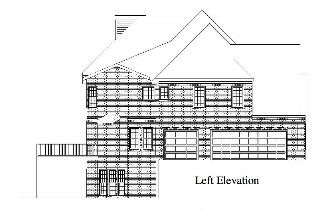 Home Plan Left Elevation of this 5-Bedroom,3920 Sq Ft Plan -163-1046